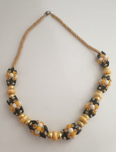 Crystal Yelow Beads Necklace For Women- שרשרת קריסטלים וחרוזי ונציה צהוב