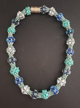 Crystal Beads Necklace For Women- שרשרת קריסטלים וחרוזי ונציה תכלת